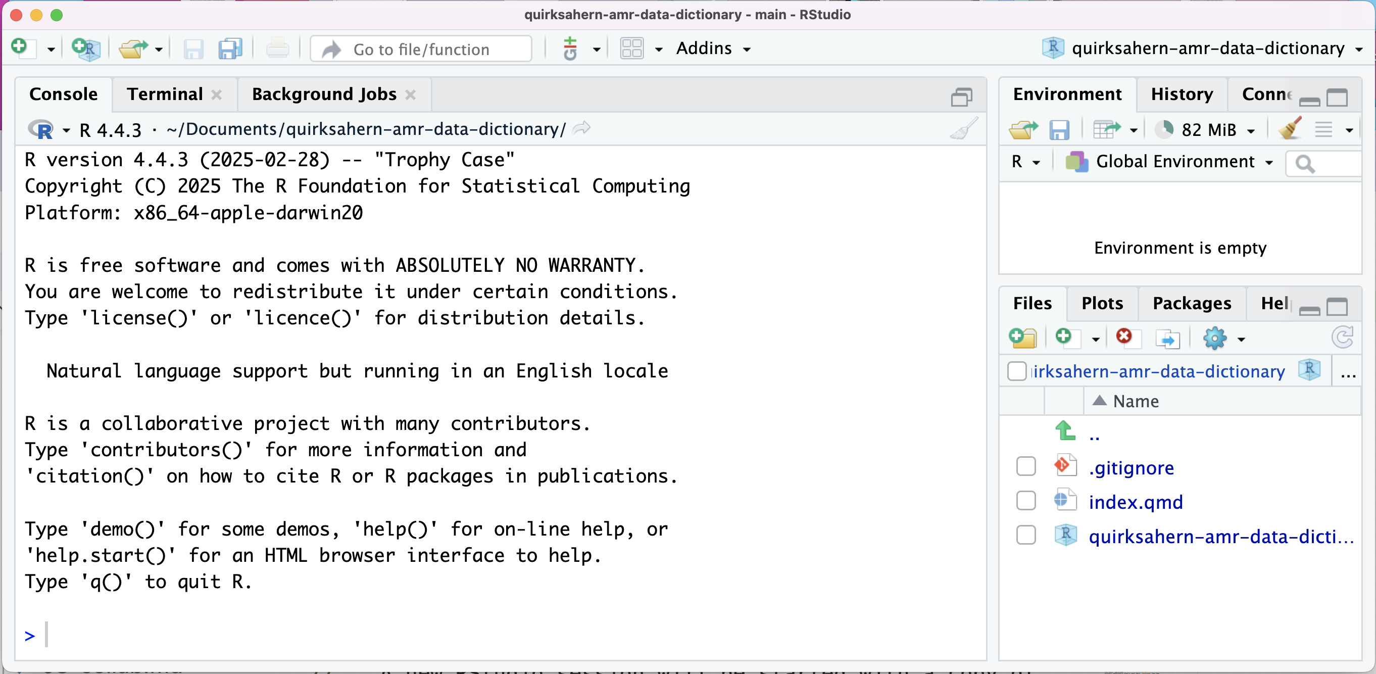 A screenshot of RStudio dialogue box showing completed details of repo to be cloned.