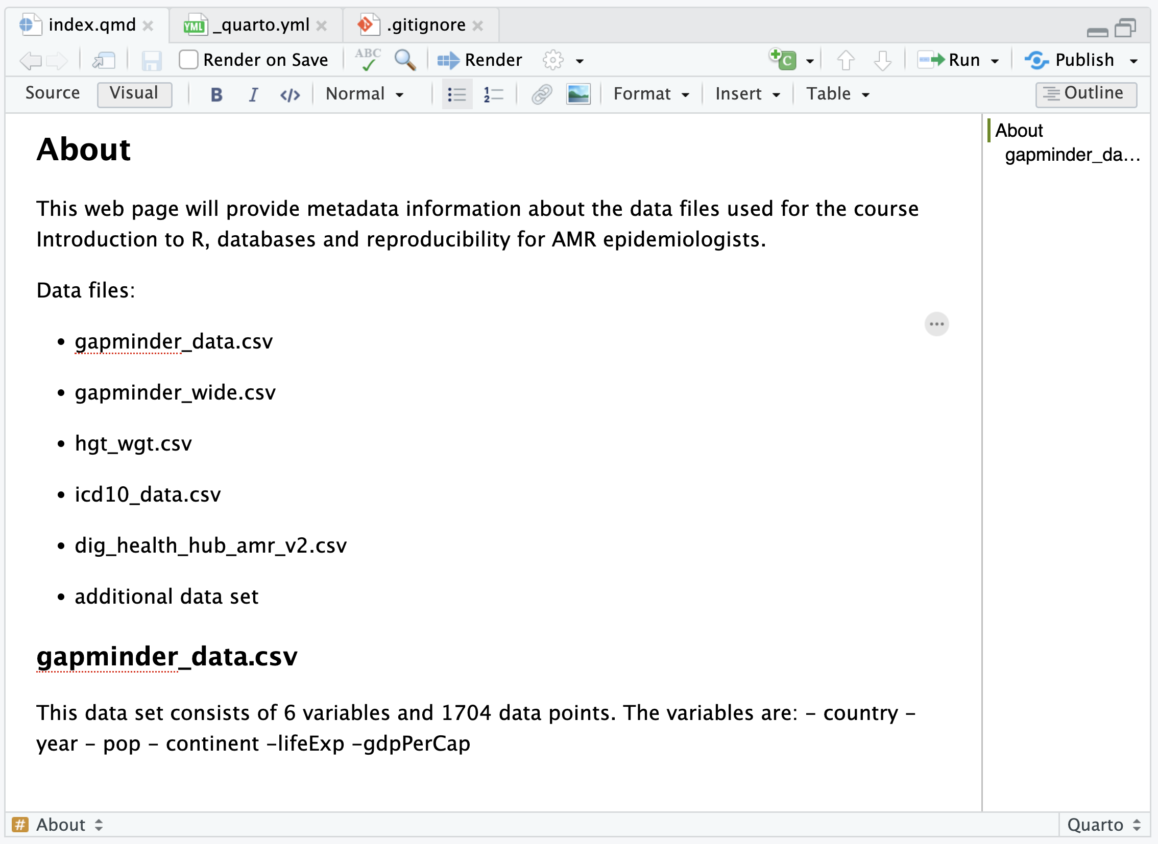 A screenshot showing current mirrored state of index.qmd