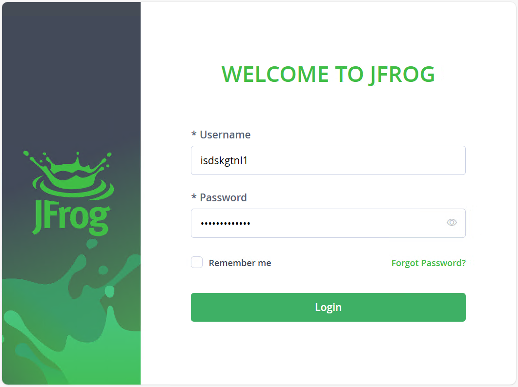 jFrog login